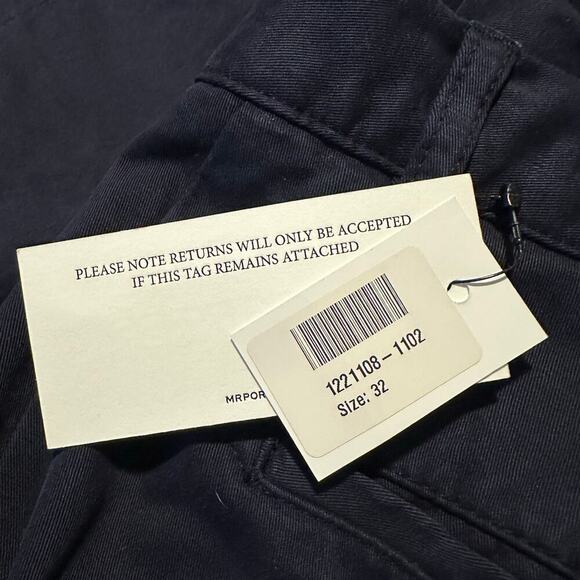 NWT Mr. Porter Navy Chino Button Fly Cotton Shorts 32 - Picture 7 of 9